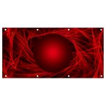 Red Abstract Scratched Doodle Grease Banner and Sign 8  x 4  Front