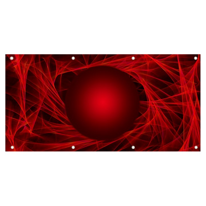 Red Abstract Scratched Doodle Grease Banner and Sign 8  x 4 