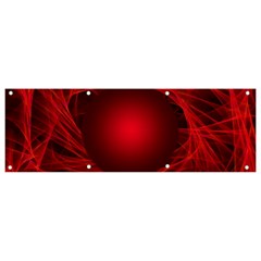 Red Abstract Scratched Doodle Grease Banner And Sign 9  X 3  by Wegoenart