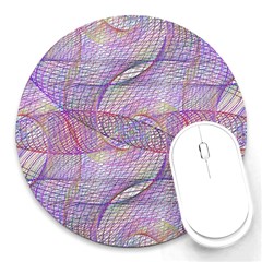 Purple Background Abstract Pattern Round Mousepads by Wegoenart