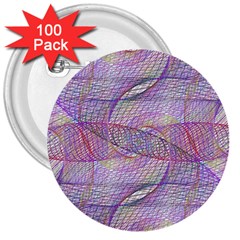 Purple Background Abstract Pattern 3  Buttons (100 Pack)  by Wegoenart