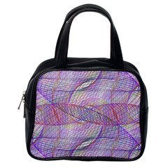 Purple Background Abstract Pattern Classic Handbag (one Side) by Wegoenart