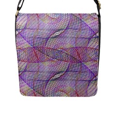 Purple Background Abstract Pattern Flap Closure Messenger Bag (l) by Wegoenart