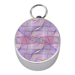 Purple Background Abstract Pattern Mini Silver Compasses by Wegoenart