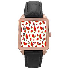 Fruit Rose Gold Leather Watch  by nateshop