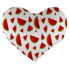 Fruit Large 19  Premium Flano Heart Shape Cushions by nateshop