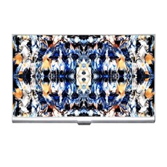 Cobalt Symmetry Business Card Holder by kaleidomarblingart