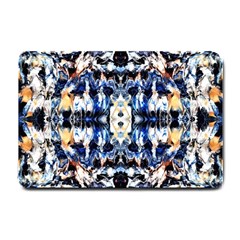 Cobalt Symmetry Small Doormat  by kaleidomarblingart