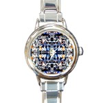 Cobalt symmetry Round Italian Charm Watch Front