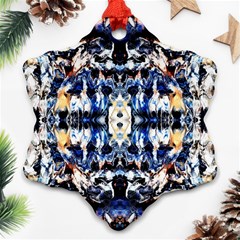 Cobalt Symmetry Ornament (snowflake) by kaleidomarblingart