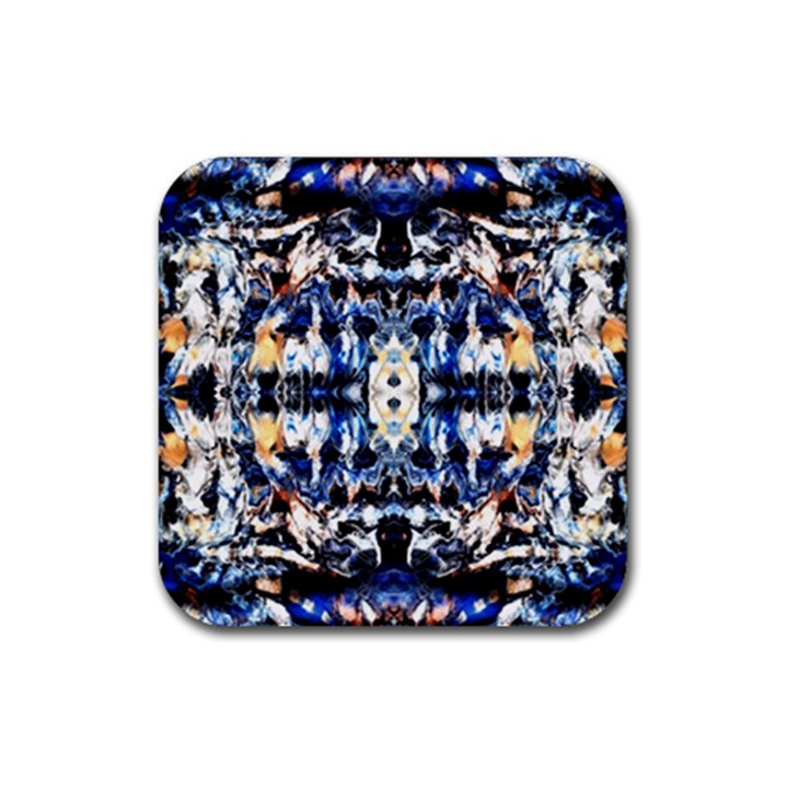 Cobalt symmetry Rubber Coaster (Square)