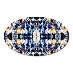 Cobalt Symmetry Oval Magnet by kaleidomarblingart