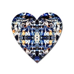 Cobalt Symmetry Heart Magnet by kaleidomarblingart