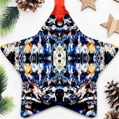 Cobalt Symmetry Star Ornament (two Sides) by kaleidomarblingart