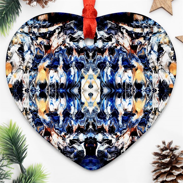 Cobalt symmetry Heart Ornament (Two Sides)