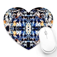 Cobalt Symmetry Heart Mousepads by kaleidomarblingart