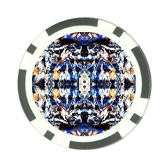 Cobalt Symmetry Poker Chip Card Guard by kaleidomarblingart