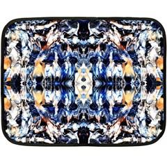 Cobalt Symmetry Double Sided Fleece Blanket (mini)  by kaleidomarblingart