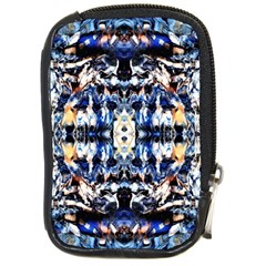 Cobalt Symmetry Compact Camera Leather Case by kaleidomarblingart