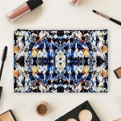 Cobalt Symmetry Cosmetic Bag (large) by kaleidomarblingart