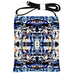 Cobalt Symmetry Shoulder Sling Bag by kaleidomarblingart