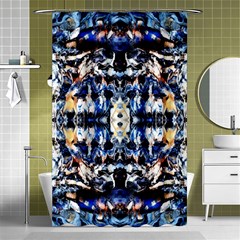 Cobalt Symmetry Shower Curtain 48  X 72  (small)  by kaleidomarblingart