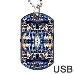 Cobalt Symmetry Dog Tag Usb Flash (two Sides) by kaleidomarblingart