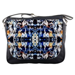 Cobalt Symmetry Messenger Bag by kaleidomarblingart