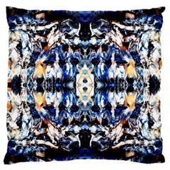 Cobalt Symmetry Large Cushion Case (one Side) by kaleidomarblingart