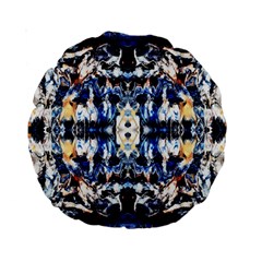 Cobalt Symmetry Standard 15  Premium Round Cushions by kaleidomarblingart