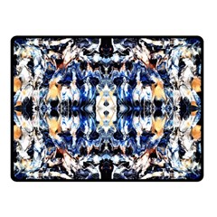 Cobalt Symmetry Double Sided Fleece Blanket (small)  by kaleidomarblingart