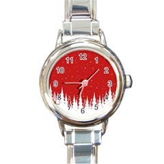 Merry Cristmas,royalty Round Italian Charm Watch by nateshop