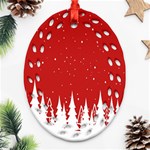 Merry Cristmas,royalty Oval Filigree Ornament (Two Sides) Front