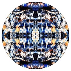 Cobalt Symmetry Round Trivet by kaleidomarblingart