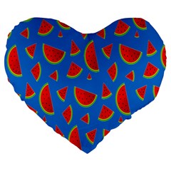 Fruit4 Large 19  Premium Flano Heart Shape Cushions by nateshop