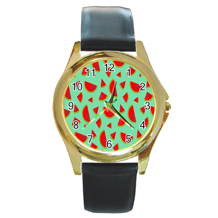 Fruit5 Round Gold Metal Watch