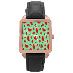 Fruit5 Rose Gold Leather Watch  by nateshop