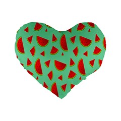 Fruit5 Standard 16  Premium Flano Heart Shape Cushions by nateshop