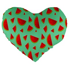 Fruit5 Large 19  Premium Flano Heart Shape Cushions by nateshop