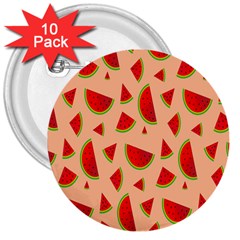 Fruit-water Melon 3  Buttons (10 Pack)  by nateshop