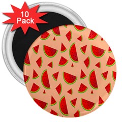 Fruit-water Melon 3  Magnets (10 Pack)  by nateshop