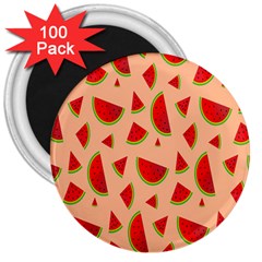 Fruit-water Melon 3  Magnets (100 Pack) by nateshop