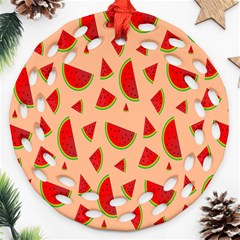 Fruit-water Melon Round Filigree Ornament (two Sides) by nateshop