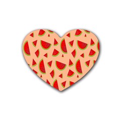 Fruit-water Melon Rubber Coaster (heart) by nateshop