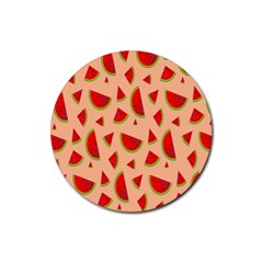 Fruit-water Melon Rubber Round Coaster (4 Pack) by nateshop