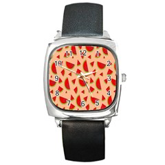 Fruit-water Melon Square Metal Watch by nateshop