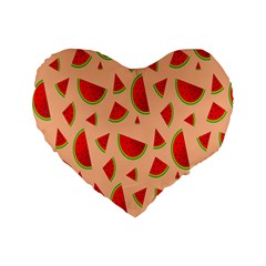 Fruit-water Melon Standard 16  Premium Heart Shape Cushions by nateshop