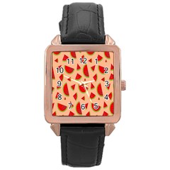 Fruit-water Melon Rose Gold Leather Watch  by nateshop