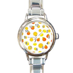 Fruits,orange Round Italian Charm Watch by nateshop