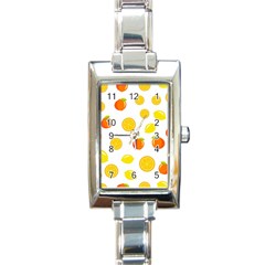 Fruits,orange Rectangle Italian Charm Watch by nateshop